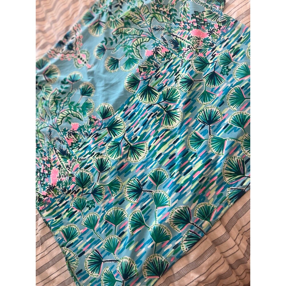 Lilly Pulitzer Tropical Turtle & Palm Tree V-Neck Dress Women’s Size Large - Picture 10 of 11